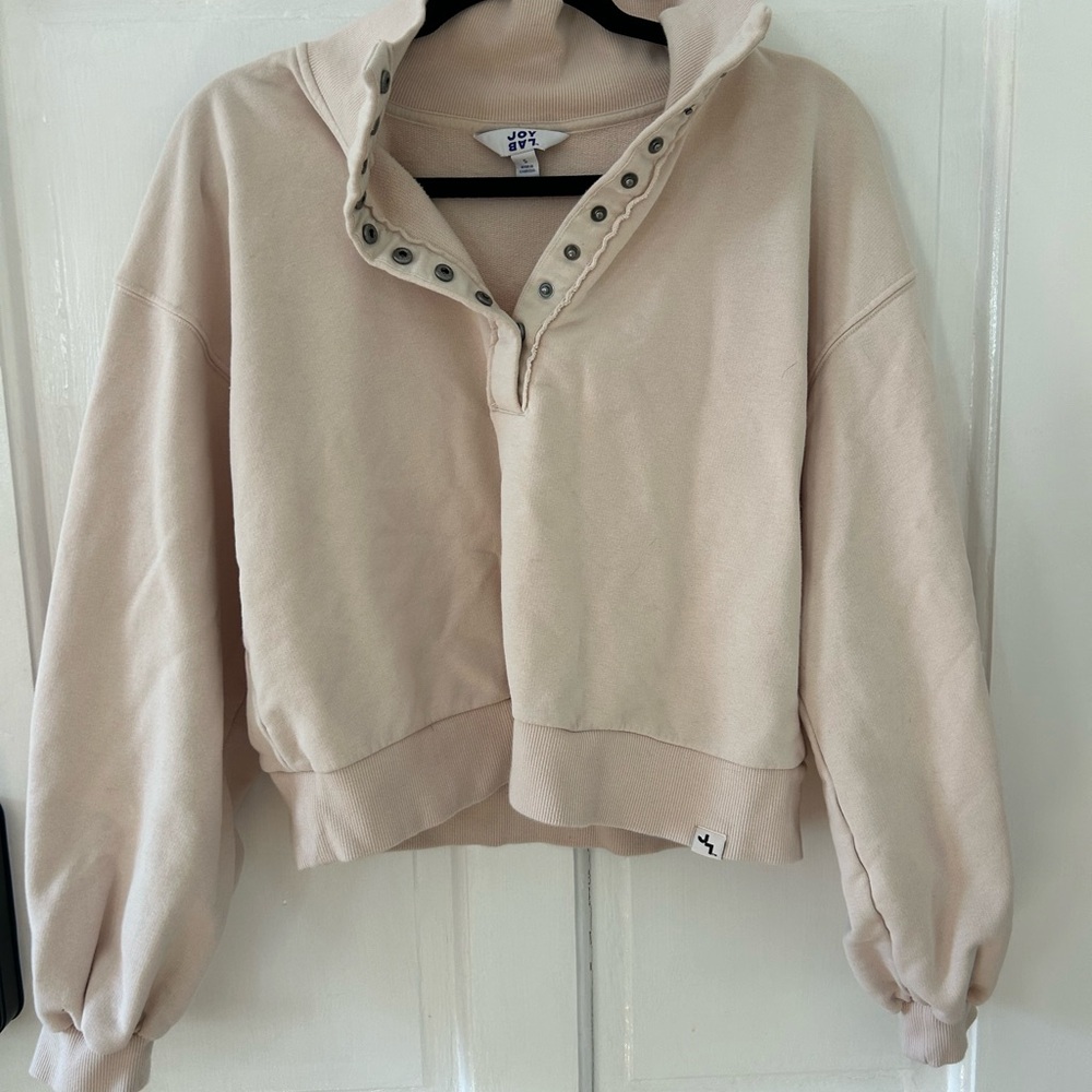 JoyLab Cream Cropped Hoodie